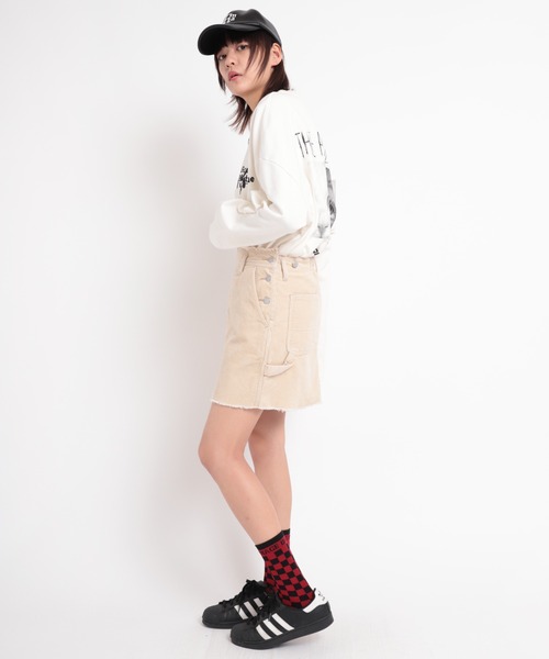 RNA（アールエヌエー）の「G1021 リメイク風コーデュロイミニスカート（スカート・レディース・オフホワイト/ミント/ブラウン・MEDIUM）」の19枚目の写真
