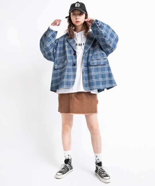 RNA（アールエヌエー）の「G1021 リメイク風コーデュロイミニスカート（スカート・レディース・オフホワイト/ミント/ブラウン・MEDIUM）」の13枚目の写真