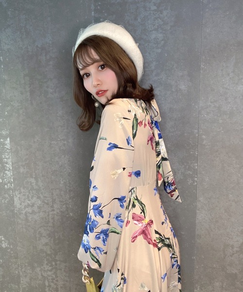 EIMY ISTOIRE（エイミーイストワール）の「チュールベレー（ハンチング/ベレー帽・レディース・アイボリー/ブラック/Moca・FREE）」の14枚目の写真