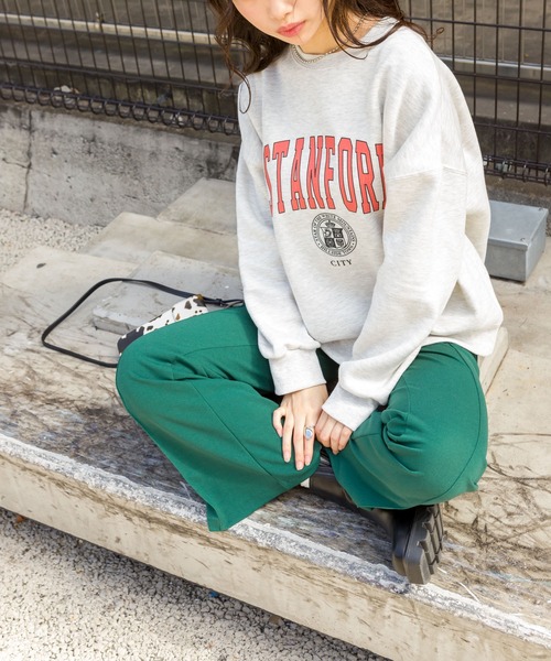 SpRay(スプレイ)の「裏起毛カレッジスウェット(スウェット・レディース・ネイビー/オフホワイト/ブルー/グリーン/オートミール・FREE)」の13枚目の写真