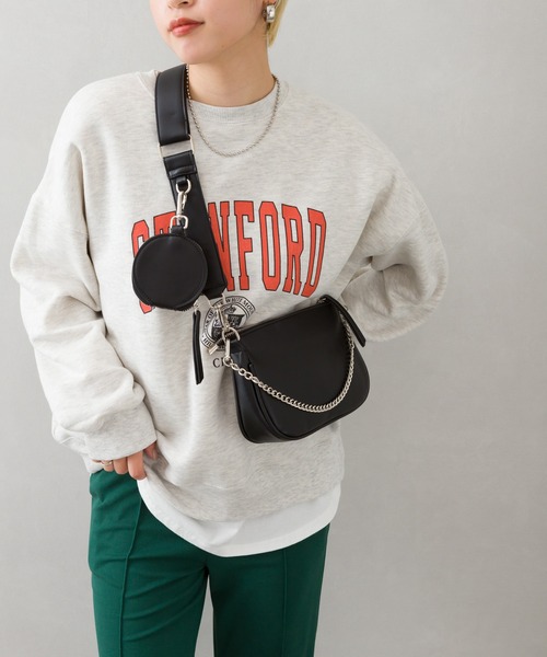 SpRay(スプレイ)の「裏起毛カレッジスウェット(スウェット・レディース・ネイビー/オフホワイト/ブルー/グリーン/オートミール・FREE)」の14枚目の写真