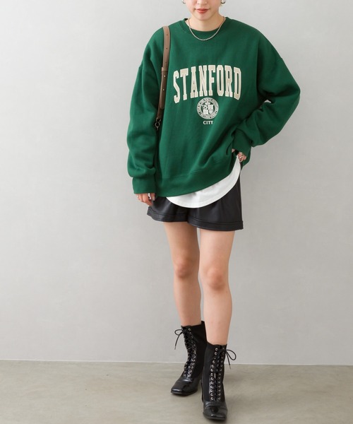 SpRay(スプレイ)の「裏起毛カレッジスウェット(スウェット・レディース・ネイビー/オフホワイト/ブルー/グリーン/オートミール・FREE)」の18枚目の写真