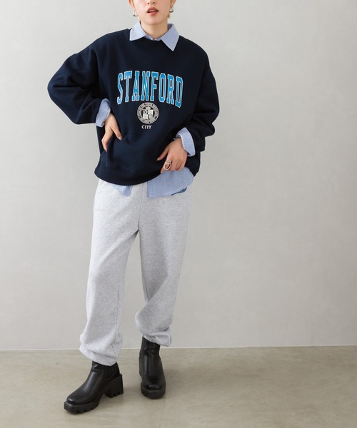 SpRay(スプレイ)の「裏起毛カレッジスウェット(スウェット・レディース・ネイビー/オフホワイト/ブルー/グリーン/オートミール・FREE)」の16枚目の写真