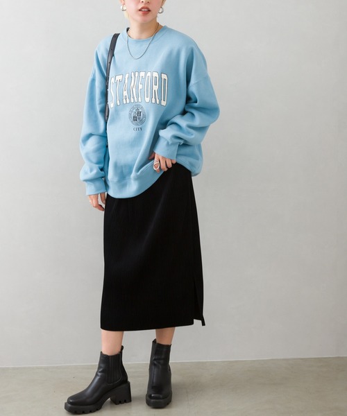 SpRay(スプレイ)の「裏起毛カレッジスウェット(スウェット・レディース・ネイビー/オフホワイト/ブルー/グリーン/オートミール・FREE)」の20枚目の写真