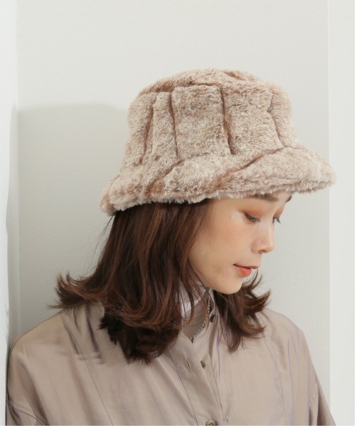 TWEED MILL(ツイードミル)の「【TWEEDMILL/ツイードミル】フェイクファーハット(ハット・レディース・ホワイト/ブラウン/グレー・FREE)」の3枚目の写真