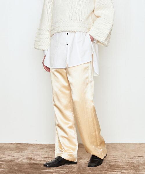 AEWEN MATOPH(イウエン マトフ)の「<AEWEN MATOPH(イウエン マトフ)>ACE サテン イージーパンツ(その他パンツ・レディース・ブラック/オフホワイト/クリーム・38/36)」の1枚目の写真