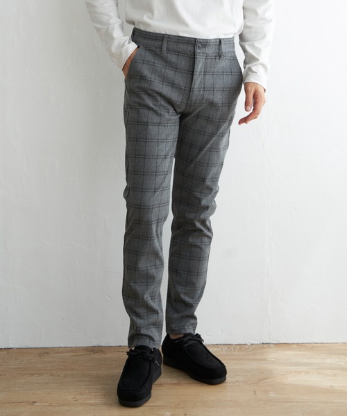 ikka（イッカ）の「【雑誌MonoMax12月号掲載】GOKU楽パンツ EASY STRETCH 起毛チェック5ポケット（その他パンツ・メンズ・グレー/ネイビー/グレー系その他/ダークネイビー/チャコール・XL/L/M/S）」の2枚目の写真