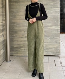 She's Closet（シーズクローゼット）の「コーデュロイ深 Vネックオールインワンキャミサロペット（サロペット/オーバーオール・レディース）」