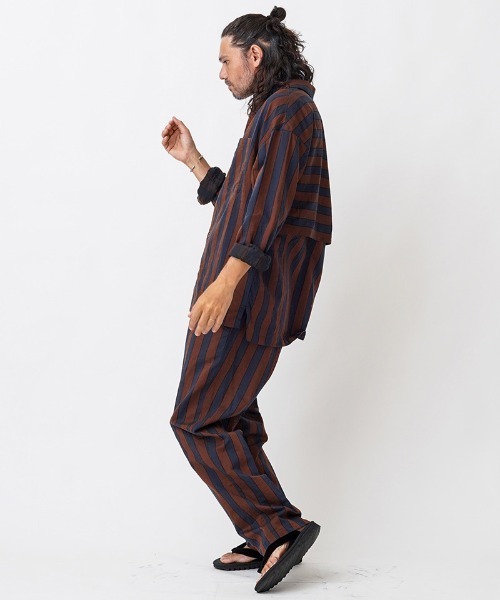 EGO TRIPPING(エゴトリッピング)の「mp9570- JOKER STRIPES TOURSERS トラウザーパンツ(その他パンツ・メンズ・ブラック×ブルー/オレンジ系その他・29/31/33)」の10枚目の写真