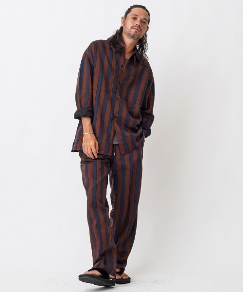 EGO TRIPPING(エゴトリッピング)の「mp9570- JOKER STRIPES TOURSERS トラウザーパンツ(その他パンツ・メンズ・ブラック×ブルー/オレンジ系その他・29/31/33)」の12枚目の写真