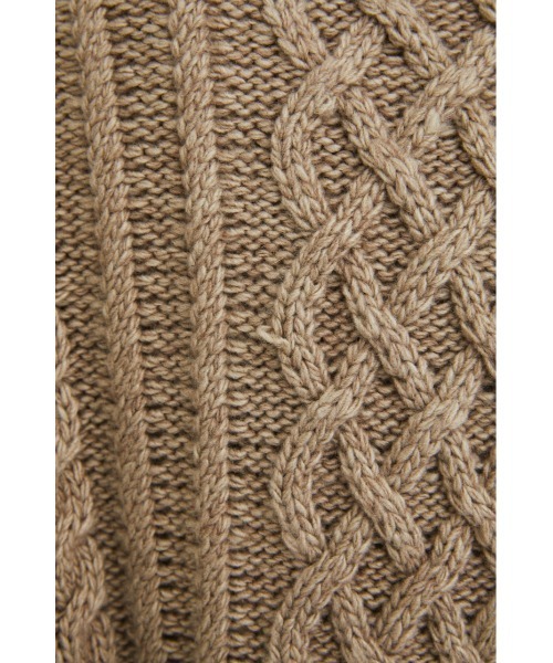 STYLEMIXER（スタイルミキサー）の「サイドスリットケーブルニット（ニット/セーター・レディース・イエロー系その他/チャコールグレー/ベージュ・FREE）」の9枚目の写真