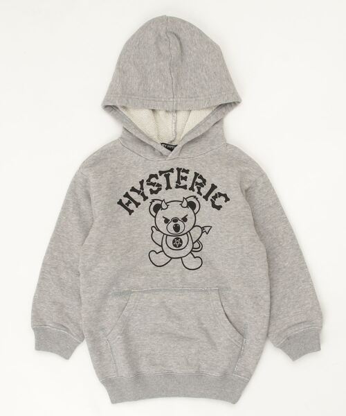 JOEY HYSTERIC(ジョーイヒステリック)の「DEVIL BEAR ビッグパーカー(パーカー・キッズ・ブラック/トップグレー・SMALL/MEDIUM)」の2枚目の写真
