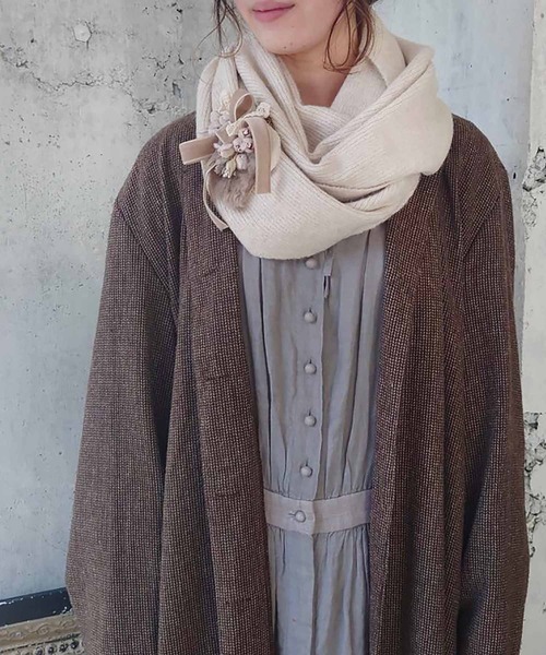 ベロア　ファー付き　ショール ベロア ファー付き ショール