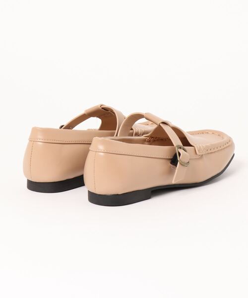 Lugnoncure（ルノンキュール）の「Tストラップモカカジュアルシューズ（その他シューズ・レディース・ブラック/ベージュ・MEDIUM/LARGE）」の4枚目の写真