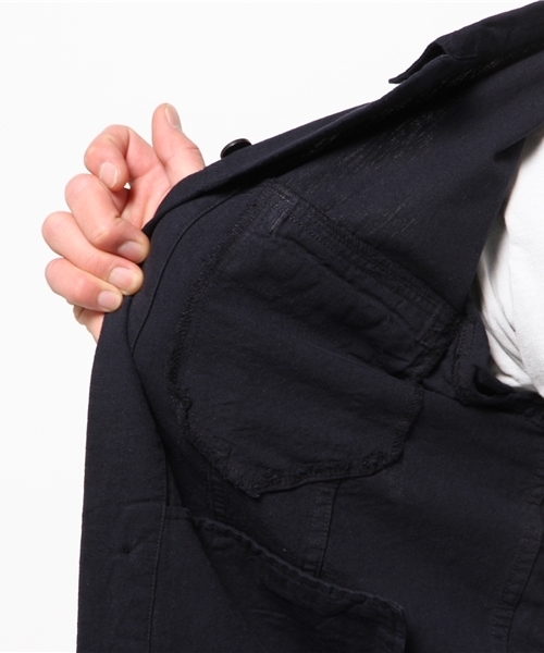 WEGO（ウィゴー）の「WEGO/フレンチリネン混Gジャン（デニムジャケット・メンズ・ホワイト/ブルー/ネイビー・MEDIUM/LARGE）」の8枚目の写真