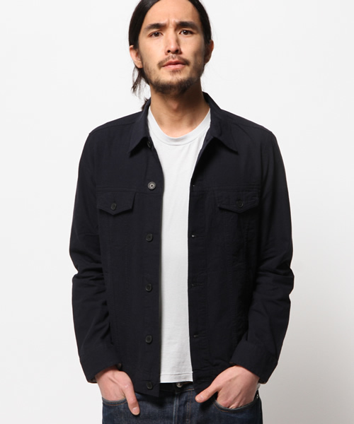 WEGO（ウィゴー）の「WEGO/フレンチリネン混Gジャン（デニムジャケット・メンズ・ホワイト/ブルー/ネイビー・MEDIUM/LARGE）」の15枚目の写真