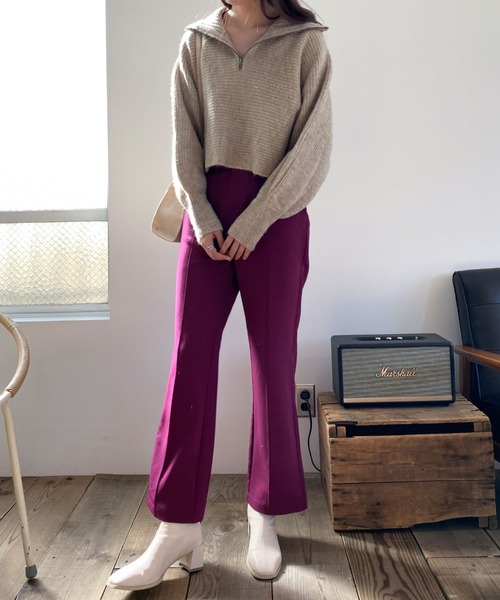 archives（アルシーヴ）の「センターシームカラーパンツ（その他パンツ・レディース・パープル/レッド/グリーン/ベージュ/イエロー・MEDIUM）」の12枚目の写真