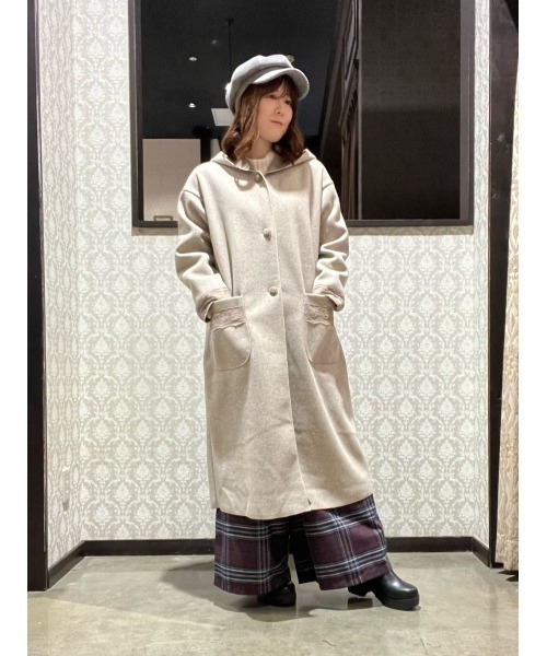 axes femme（アクシーズファム）の「ダブルフェイスコーディガン（ダッフルコート・レディース・モカ/チャコール/キナリ・MEDIUM）」の3枚目の写真