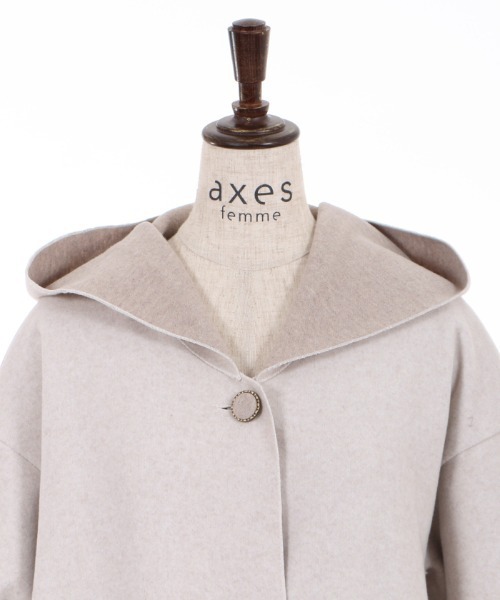 axes femme（アクシーズファム）の「ダブルフェイスコーディガン（ダッフルコート・レディース・モカ/チャコール/キナリ・MEDIUM）」の7枚目の写真