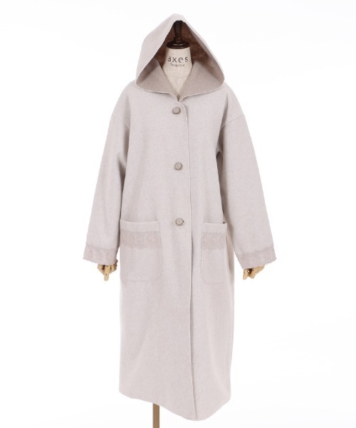 axes femme（アクシーズファム）の「ダブルフェイスコーディガン（ダッフルコート・レディース・モカ/チャコール/キナリ・MEDIUM）」の5枚目の写真