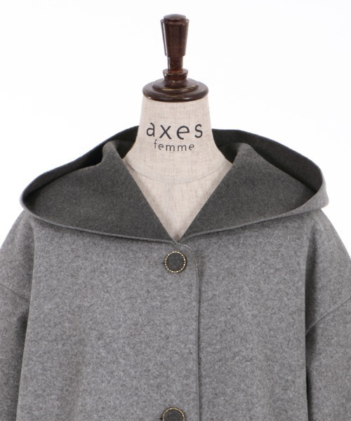 axes femme（アクシーズファム）の「ダブルフェイスコーディガン（ダッフルコート・レディース・モカ/チャコール/キナリ・MEDIUM）」の17枚目の写真