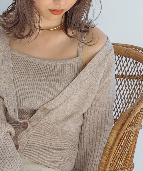 RAY CASSIN(レイカズン)の「メランジニットキャミ(キャミソール・レディース・ベージュ/パープル/ブルー・FREE)」の2枚目の写真