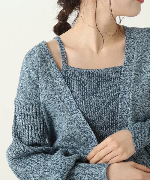 RAY CASSIN(レイカズン)の「メランジニットキャミ(キャミソール・レディース・ベージュ/パープル/ブルー・FREE)」の1枚目の写真