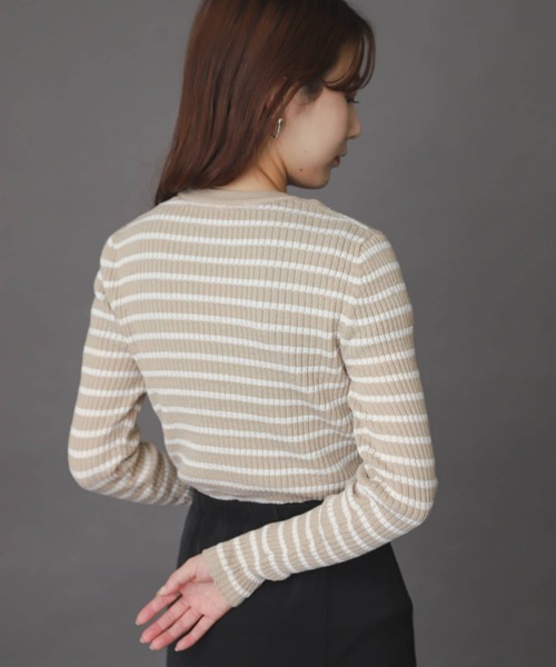 SENSE OF PLACE by URBAN RESEARCH（センスオブプレイスバイアーバンリサーチ）の「クルーネックリブコンパクトセーター（ニット/セーター・レディース・ブラック/ライトピンク/ミント/ホワイト系その他/ベージュ系その他/ライトベージュ・ONE）」の13枚目の写真