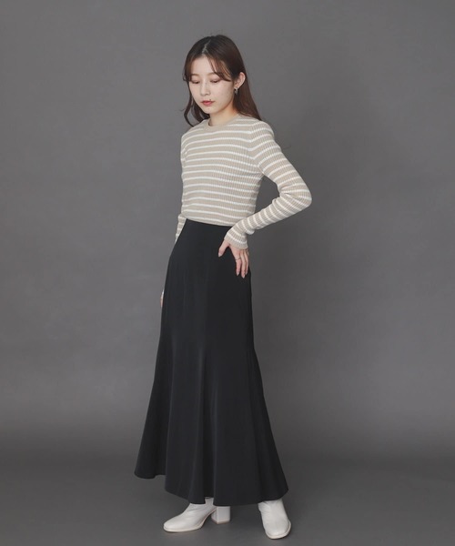 SENSE OF PLACE by URBAN RESEARCH（センスオブプレイスバイアーバンリサーチ）の「クルーネックリブコンパクトセーター（ニット/セーター・レディース・ブラック/ライトピンク/ミント/ホワイト系その他/ベージュ系その他/ライトベージュ・ONE）」の16枚目の写真