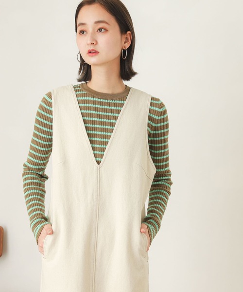 SENSE OF PLACE by URBAN RESEARCH（センスオブプレイスバイアーバンリサーチ）の「クルーネックリブコンパクトセーター（ニット/セーター・レディース・ブラック/ライトピンク/ミント/ホワイト系その他/ベージュ系その他/ライトベージュ・ONE）」の19枚目の写真