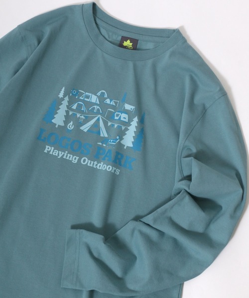 LOGOS(ロゴス)の「LOGOS/ロゴス キャンプアートプリント ロンT(Tシャツ/カットソー・メンズ・ホワイト/ネイビー/グレー/オリーブ/サックスブルー/イエロー・LL/M/L)」の5枚目の写真