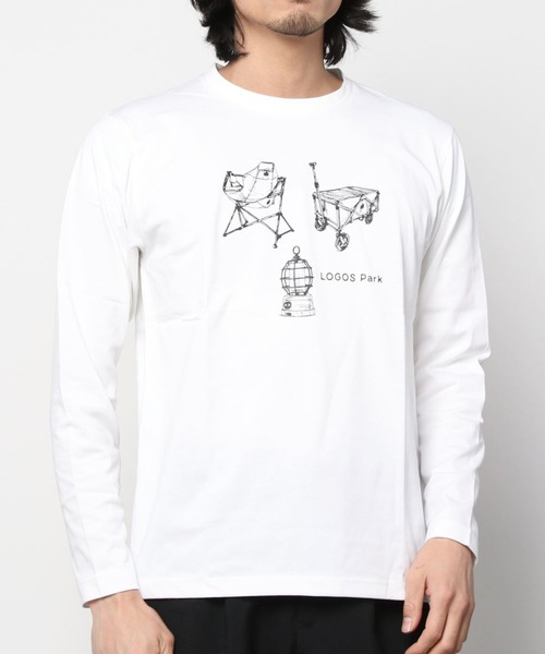 LOGOS(ロゴス)の「LOGOS/ロゴス キャンプアートプリント ロンT(Tシャツ/カットソー・メンズ・ホワイト/ネイビー/グレー/オリーブ/サックスブルー/イエロー・LL/M/L)」の21枚目の写真