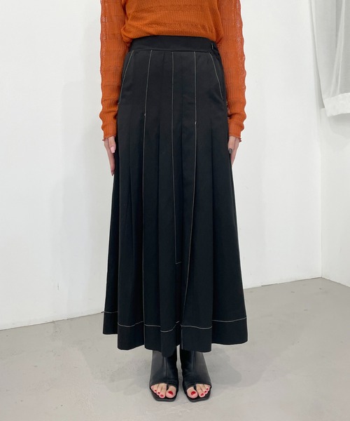 CAPRICIEUX LE'MAGE（カプリシューレマージュ）の「【AgAwd/アガウド】ステッチタックスカート（スカート・レディース・ホワイト/ブラック・FREE）」の18枚目の写真