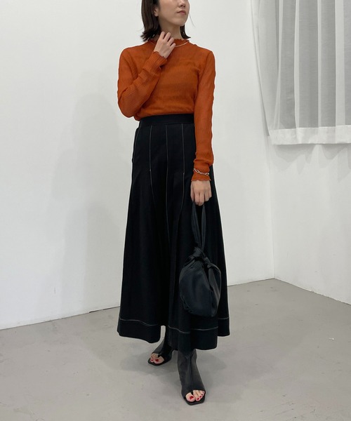 CAPRICIEUX LE'MAGE（カプリシューレマージュ）の「【AgAwd/アガウド】ステッチタックスカート（スカート・レディース・ホワイト/ブラック・FREE）」の12枚目の写真