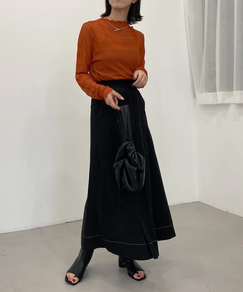 CAPRICIEUX LE'MAGE（カプリシューレマージュ）の「【AgAwd/アガウド】ステッチタックスカート（スカート・レディース・ホワイト/ブラック・FREE）」の16枚目の写真