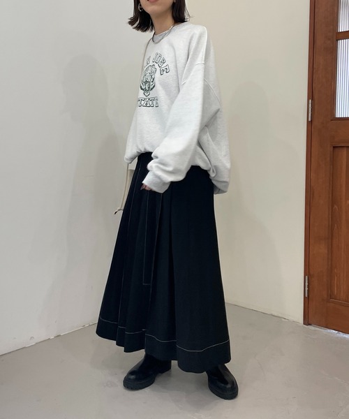 CAPRICIEUX LE'MAGE（カプリシューレマージュ）の「【AgAwd/アガウド】ステッチタックスカート（スカート・レディース・ホワイト/ブラック・FREE）」の20枚目の写真