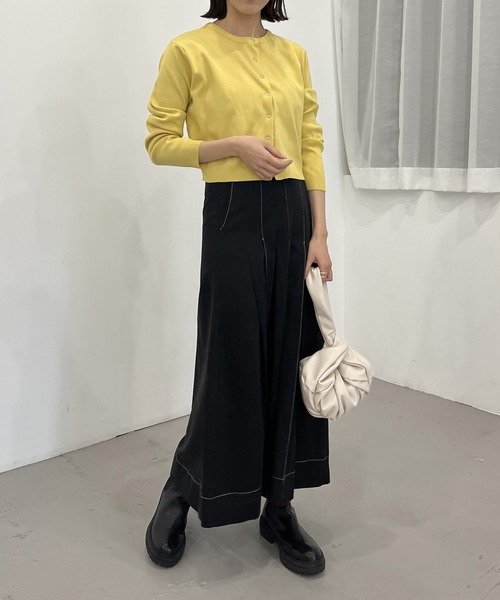 CAPRICIEUX LE'MAGE（カプリシューレマージュ）の「【AgAwd/アガウド】ステッチタックスカート（スカート・レディース・ホワイト/ブラック・FREE）」の5枚目の写真