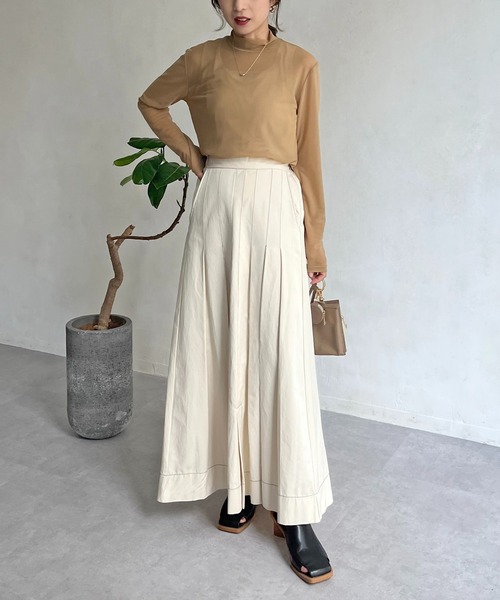 CAPRICIEUX LE'MAGE（カプリシューレマージュ）の「【AgAwd/アガウド】ステッチタックスカート（スカート・レディース・ホワイト/ブラック・FREE）」の14枚目の写真