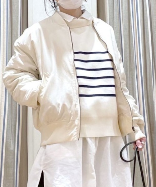 studio CLIP（スタディオクリップ）の「MA-1ブルゾン（MA-1・レディース・アイボリー/カーキ/ベージュ・LARGE/MEDIUM）」の2枚目の写真