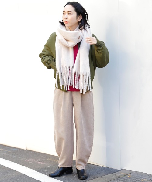 studio CLIP（スタディオクリップ）の「MA-1ブルゾン（MA-1・レディース・アイボリー/カーキ/ベージュ・LARGE/MEDIUM）」の12枚目の写真