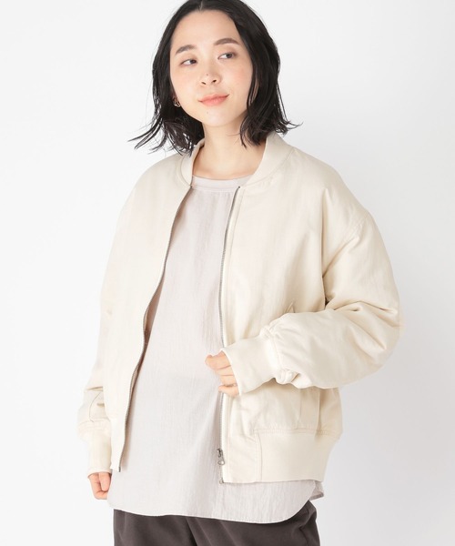 studio CLIP（スタディオクリップ）の「MA-1ブルゾン（MA-1・レディース・アイボリー/カーキ/ベージュ・LARGE/MEDIUM）」の21枚目の写真