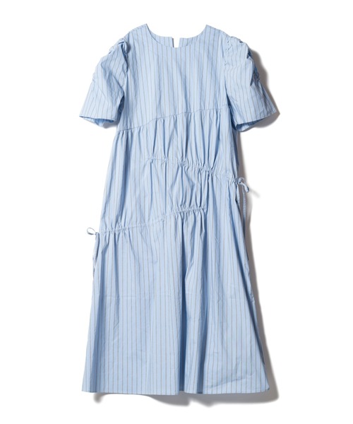 LAYMEE（レイミー）の「Stripe gather OP / ストライプギャザーワンピース（ワンピース・レディース・グリーン/ブルー/ラベンダー・FREE）」の10枚目の写真