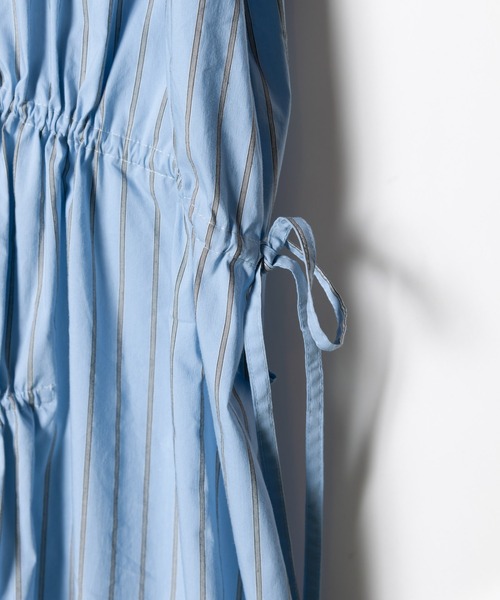 LAYMEE（レイミー）の「Stripe gather OP / ストライプギャザーワンピース（ワンピース・レディース・グリーン/ブルー/ラベンダー・FREE）」の21枚目の写真