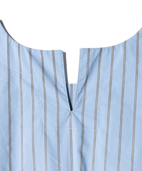 LAYMEE（レイミー）の「Stripe gather OP / ストライプギャザーワンピース（ワンピース・レディース・グリーン/ブルー/ラベンダー・FREE）」の11枚目の写真