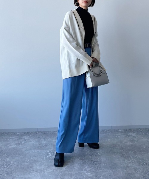 PAGEBOY（ページボーイ）の「アソートVネックBIGカーディガン（カーディガン/ボレロ・レディース・グリーン/ホワイト系その他/ブラック/オフホワイト・FREE）」の12枚目の写真