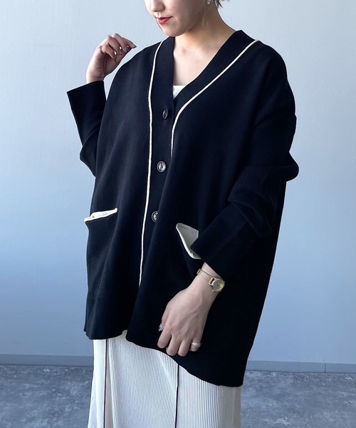 PAGEBOY（ページボーイ）の「アソートVネックBIGカーディガン（カーディガン/ボレロ・レディース・グリーン/ホワイト系その他/ブラック/オフホワイト・FREE）」の15枚目の写真