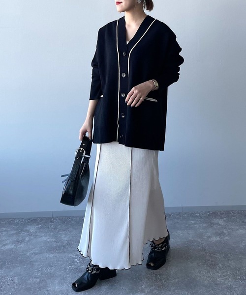 PAGEBOY（ページボーイ）の「アソートVネックBIGカーディガン（カーディガン/ボレロ・レディース・グリーン/ホワイト系その他/ブラック/オフホワイト・FREE）」の16枚目の写真