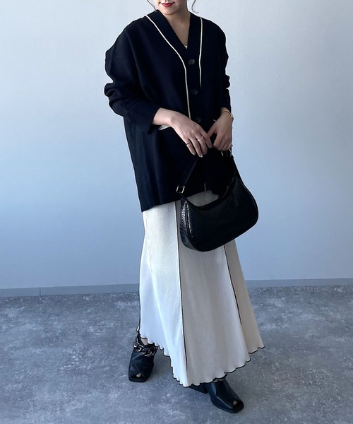 PAGEBOY（ページボーイ）の「アソートVネックBIGカーディガン（カーディガン/ボレロ・レディース・グリーン/ホワイト系その他/ブラック/オフホワイト・FREE）」の17枚目の写真