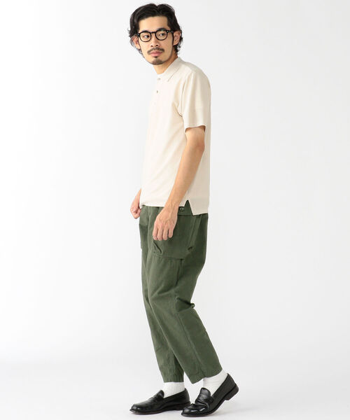 BATONER(バトナー)の「BATONER × BEAMS PLUS / 別注 KNIT POLO SHIRT(ポロシャツ・メンズ・ネイビー/アイボリー・2/4/3)」の4枚目の写真