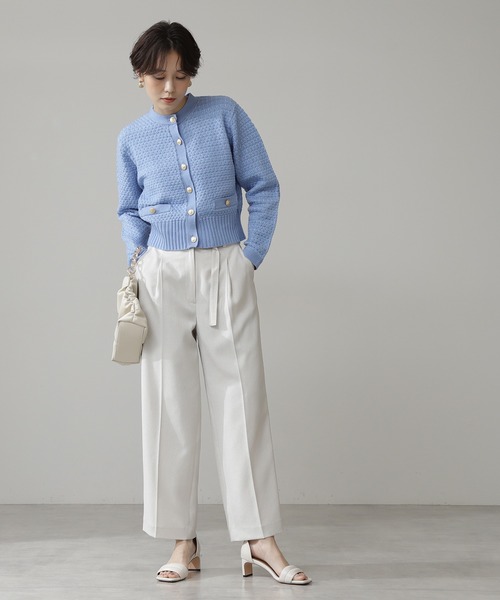 N.（N. Natural Beauty Basic）（エヌエヌナチュラルビューティーベーシック）の「【S Size Line】◆スタッズベルト付テーパードパンツ（その他パンツ・レディース・オフホワイト/モカ/グリーン/イエロー・SMALL/MEDIUM）」の5枚目の写真